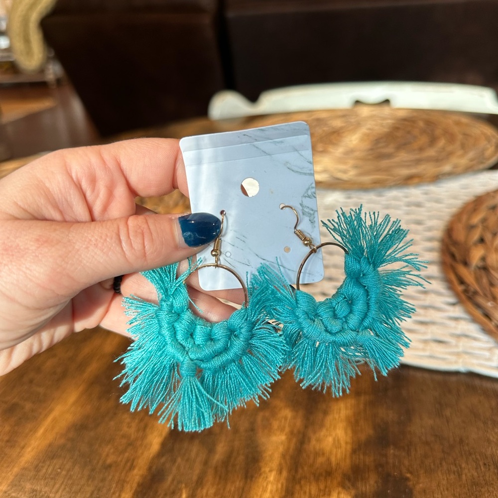 NWT Turquoise Fringe Earrings